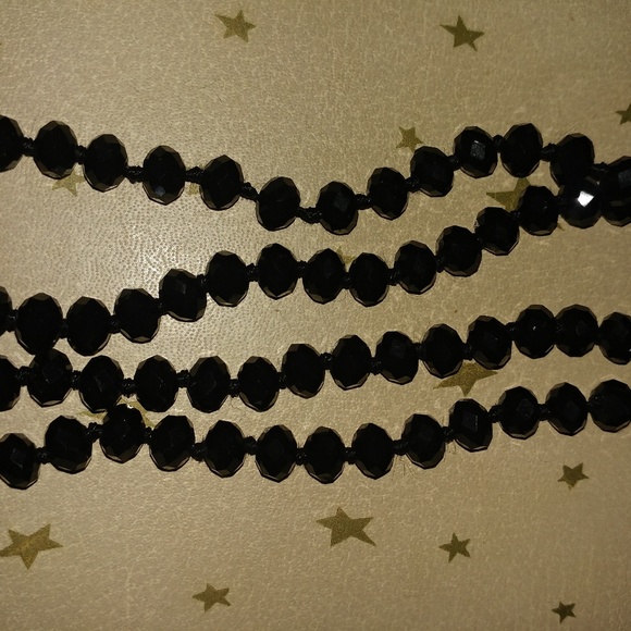 VINTAGE FACETED ONYX NECKLACE - Picture 4 of 4